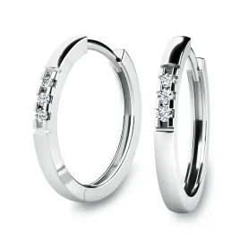 Dámské náušnice bílé zlato 585/1000 přírodní diamant G/SI kruhy 10986-B-DIA