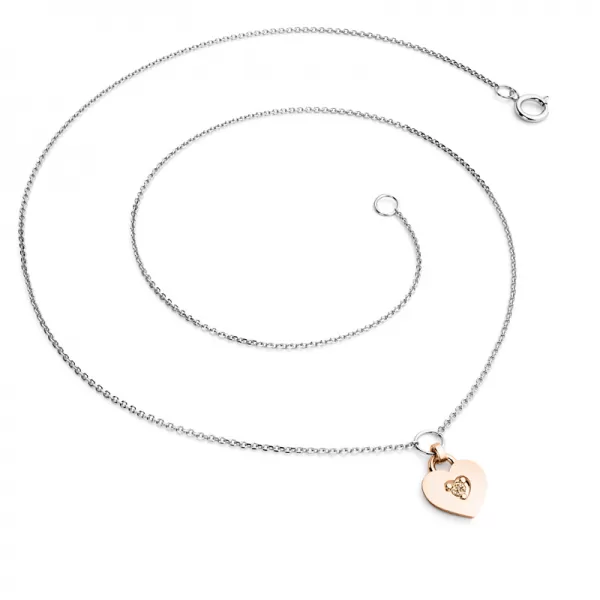 Náhrdelník srdce s diamantem 10874-NH05-BCV-Champ