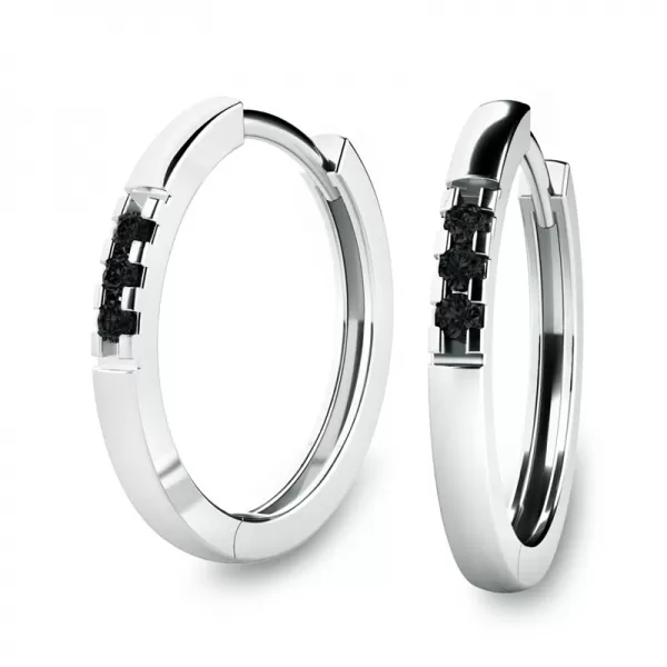 Zlaté kruhy s diamanty 10986-B-Black