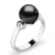 Dámský prsten bílé zlato 585/1000 přírodní diamant 0.054 ct perla a brilianty 10867-B-FW-Black