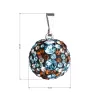 Stříbrný přívěsek s krystaly Swarovski mix barev kulatý 34081.3 aqua