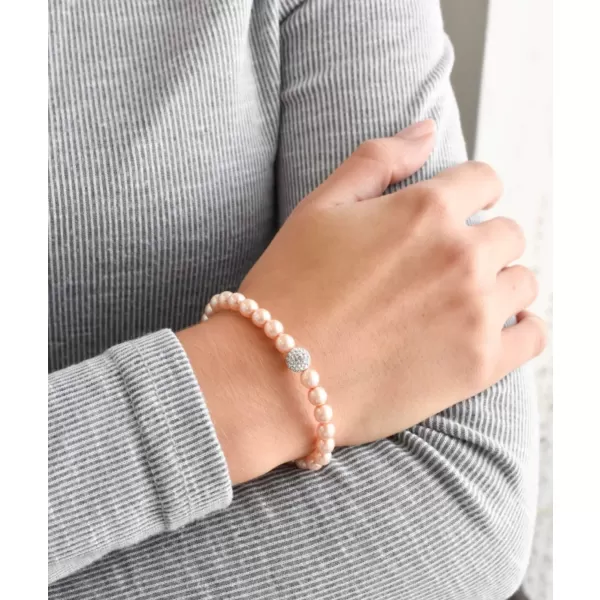 Perlový náramek růžový s Preciosa krystaly 33115.3