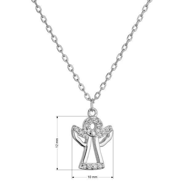 Stříbrný náhrdelník anděl se zirkony 12105.1