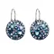 Stříbrné náušnice visací s krystaly Swarovski modré kulaté 31176.3 blue style