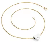 Náhrdelník srdce s diamantem 10979-NH01-ZLB-DIA