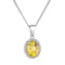 Stříbrný náhrdelník luxusní s pravým minerálním kamenem žlutý 12086.3 citrine