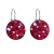 Stříbrné náušnice visací s krystaly Swarovski červené kulaté 31176.3 cherry