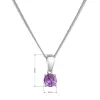 Stříbrný náhrdelník s pravým minerálním kamenem fialový 12078.3 amethyst