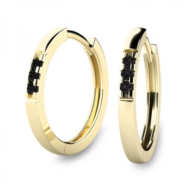 Zlaté kruhy s diamanty 10986-ZL-Black