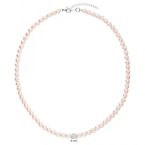 Perlový náhrdelník růžový s Preciosa krystaly 32063.3