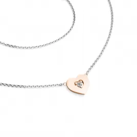 Náhrdelník srdce s diamantem 10874-NH01-BCV-DIA