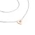 Dámský náhrdelník zlato mix 585/1000 přírodní diamant G/SI srdce 10874-NH01-BCV-DIA