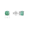 Stříbrné náušnice pecky s pravými minerálními kameny zelené 11485.3 emerald