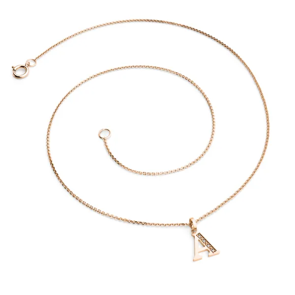 Přívěsek písmeno T růžové zlato 585/1000 přírodní diamanty 0.018 ct G/SI 10982-00-CV-DIA-T
