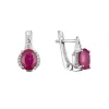 Stříbrné náušnice luxusní s pravými minerálními kameny červené 11489.3 ruby
