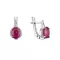 Stříbrné náušnice luxusní s pravými minerálními kameny červené 11489.3 ruby