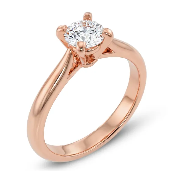 Dámský prsten růžové zlato 585/1000 přírodní diamant 0.41 ct G/SI 10202-CV-DIA