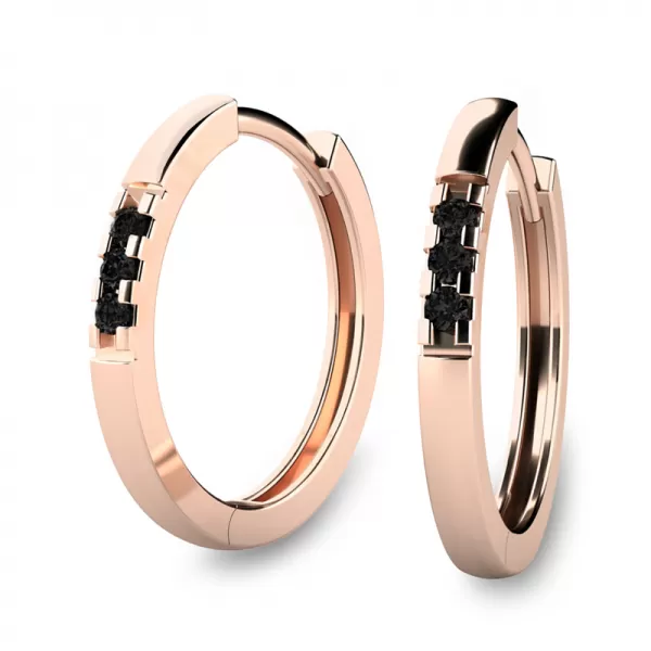 Zlaté kruhy s diamanty 10986-CV-Black