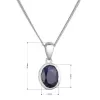 Stříbrný náhrdelník s pravým minerálním kamenem temně modrý 12087.3 dark sapphire