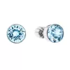 Stříbrné náušnice pecka se Swarovski krystaly modré kulaté 31113.3 aqua