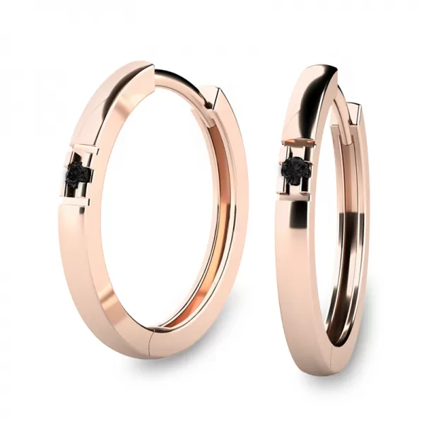 Zlaté kruhy s diamanty 10985-CV-Black