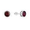 Stříbrné náušnice luxusní s pravými minerálními kameny rudé 11486.3 garnet