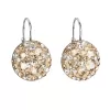 Stříbrné náušnice visací s krystaly Swarovski zlaté kulaté 31176.5 gold