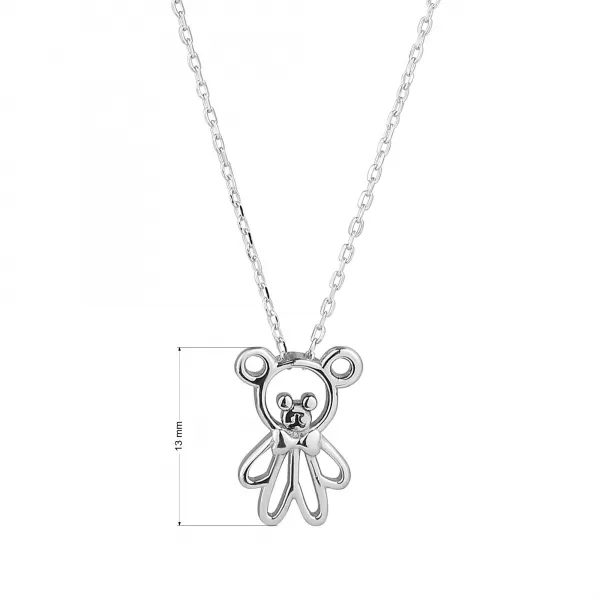 Stříbrný náhrdelník medvídek 62023