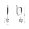 Stříbrné náušnice luxusní s pravými minerálními kameny modré 11487.3 london nano, sky topaz