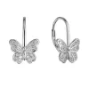 Stříbrné náušnice motýlci se zirkony 11500.1 crystal