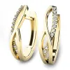 Náušnice ze žlutého zlata 585/1000, přírodní diamanty 0.140ct, G/SI, 10987-ZL-DIA