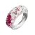 Stříbrný prsten s krystaly Swarovski mix barev červená 35031.3