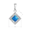 Stříbrný přívěsek se syntetickým opálem a krystaly Preciosa modrý kosočtverec 34260.1 blue