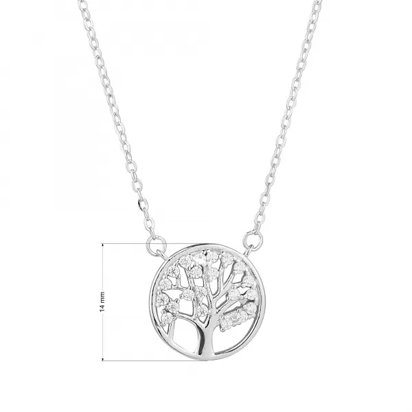 Stříbrný náhrdelník strom života se zirkony 12097.1 crystal
