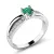 Dámský prsten bílé zlato 585/1000 přírodní diamant G/SI se smaragd 10998-B-SMAR