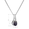Stříbrný náhrdelník luxusní s pravým minerálním kamenem temně modrý 12083.3 sapphire