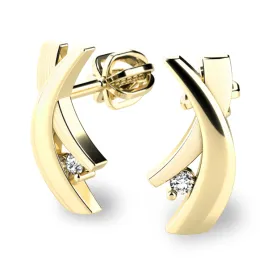 Dámské náušnice žluté zlato 585/1000 zirkon 10854-ZL-ZIR