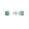 Stříbrné náušnice pecky s pravými minerálními kameny zelené 11485.3 emerald