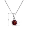 Stříbrný náhrdelník s pravým minerálním kamenem rudý 12081.3 garnet