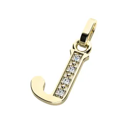 Přívěsek písmeno J žluté zlato 585/1000 přírodní diamanty 0.018 ct G/SI 10982-00-ZL-DIA-J