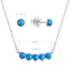 Sada šperků se syntetickými opály modré kulaté 19035.3 blue