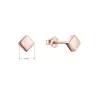 Pozlacené stříbrné náušnice čtverečky 61026 Rose Gold