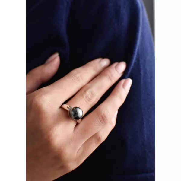 Stříbrný prsten se Swarovski perlou šedý 35022.3