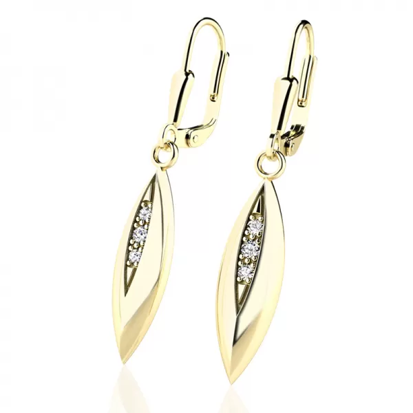 Zlaté visací náušnice s diamanty 10974-ZL-DIA