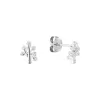 Stříbrné náušnice stromečky s listy ze zirkonů 11532.1 crystal