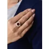 Stříbrný prsten s krystaly Swarovski červený kulatý 35026.3