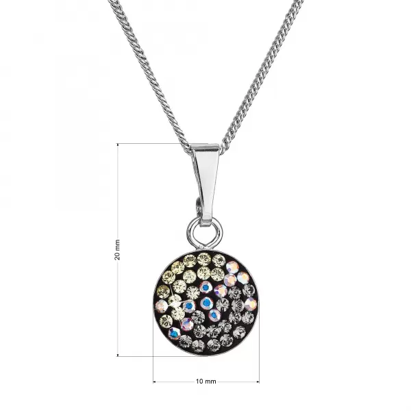 Stříbrný náhrdelník se Swarovski krystaly kulatý měsíční 32086.3 moonlight