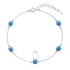 Stříbrný náramek se syntetickými opály modrý kulatý 13029.3 blue