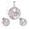 Sada šperků s krystaly Swarovski náušnice a přívěsek mix růžové kulaté 39148.3