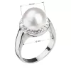 Stříbrný prsten s krystaly Swarovski a bílou perlou 35021.1